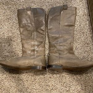 Frye leather grey boots